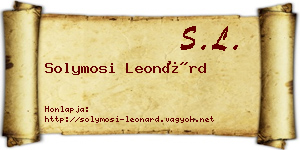 Solymosi Leonárd névjegykártya