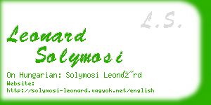 leonard solymosi business card